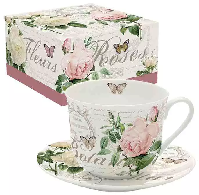 Sada porcelánových šálků s podšálkem 2 kusy