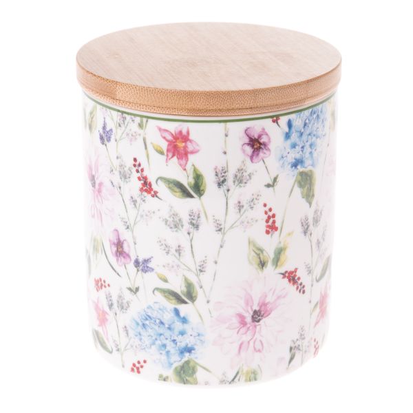 Porcelánová dóza s bambusovým víkem, 600ml