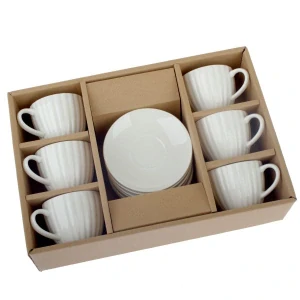 Sada porcelánových šálků s podšálky 6 kusů
