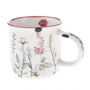 Porcelánový hrníček s květinou