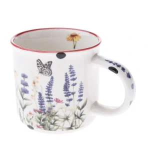 Porcelánový hrníček s květinou